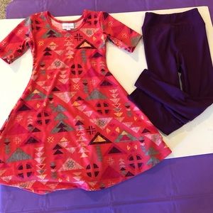 Lularoe size 4t dress & size small leggings never worn